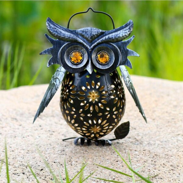 Solar Owl Lantern Light Décor Garden Walkway Yard Lawn Patio Warm White