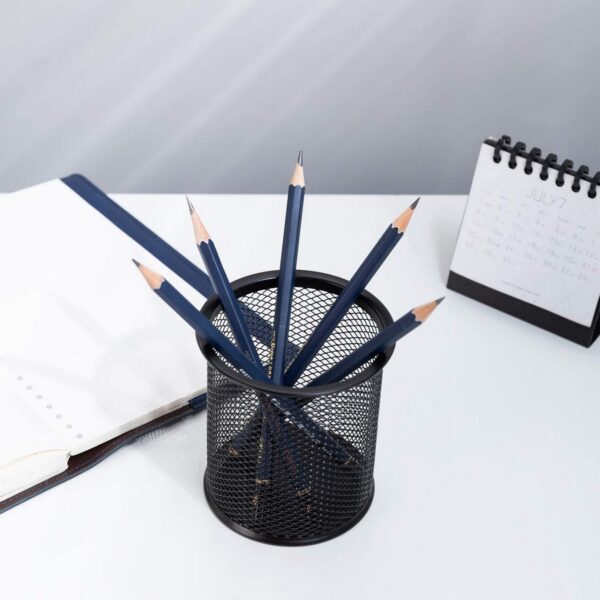 Metal Mesh Pen Container Round