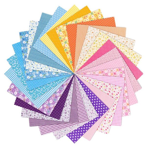 28Pcs Quilting Fabric Squares Sheets Cotton Craft Fabric Bundle Patchwork Pre-Cut Quilt Squares for DIY Art Craft Sewing