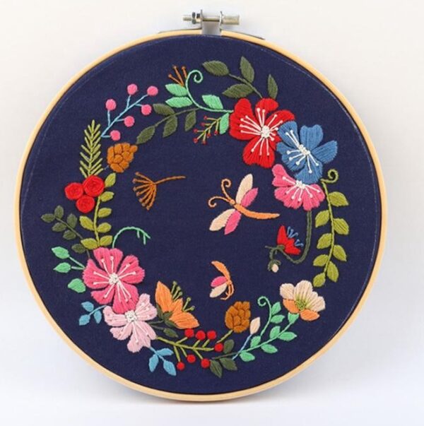 Flowers Pattern DIY Cross Stitch Kit Handmade Craft Sewing Embroidery Set 30x30cm